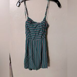 Favlux striped open back dress Green Pink Mini Dress Small Women